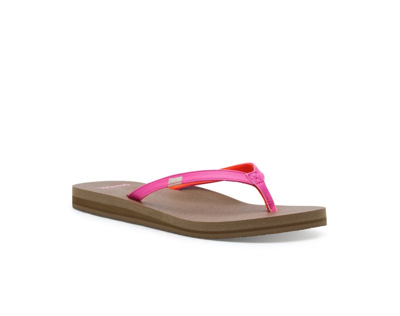 Sanuk Womens Yoga Joy Pink Sandals | PNVZQU749